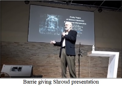 Barrie giving Shroud presentation